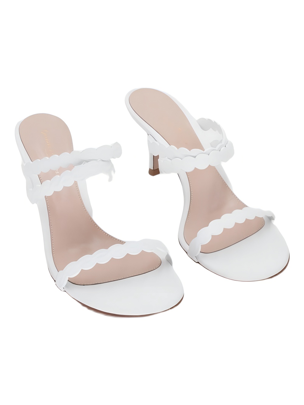 Gianvito Rossi White Leather Mule Sandals Size 8